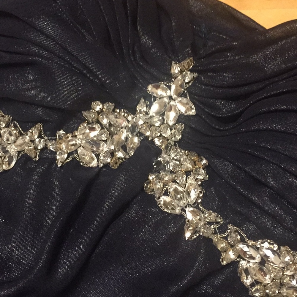 JS COLLECTIONS ๐ FORMAL DRESS ๐ SHIMMERY NAVY - Picture 2 of 14